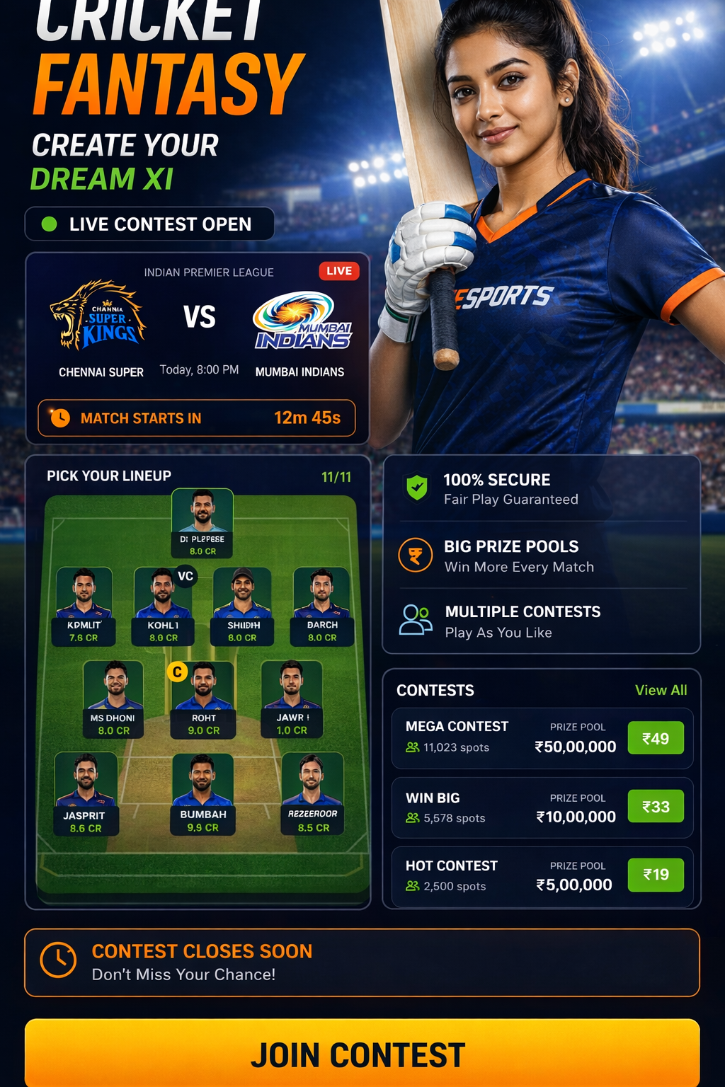 Cricket Sports App cricket matchday visual