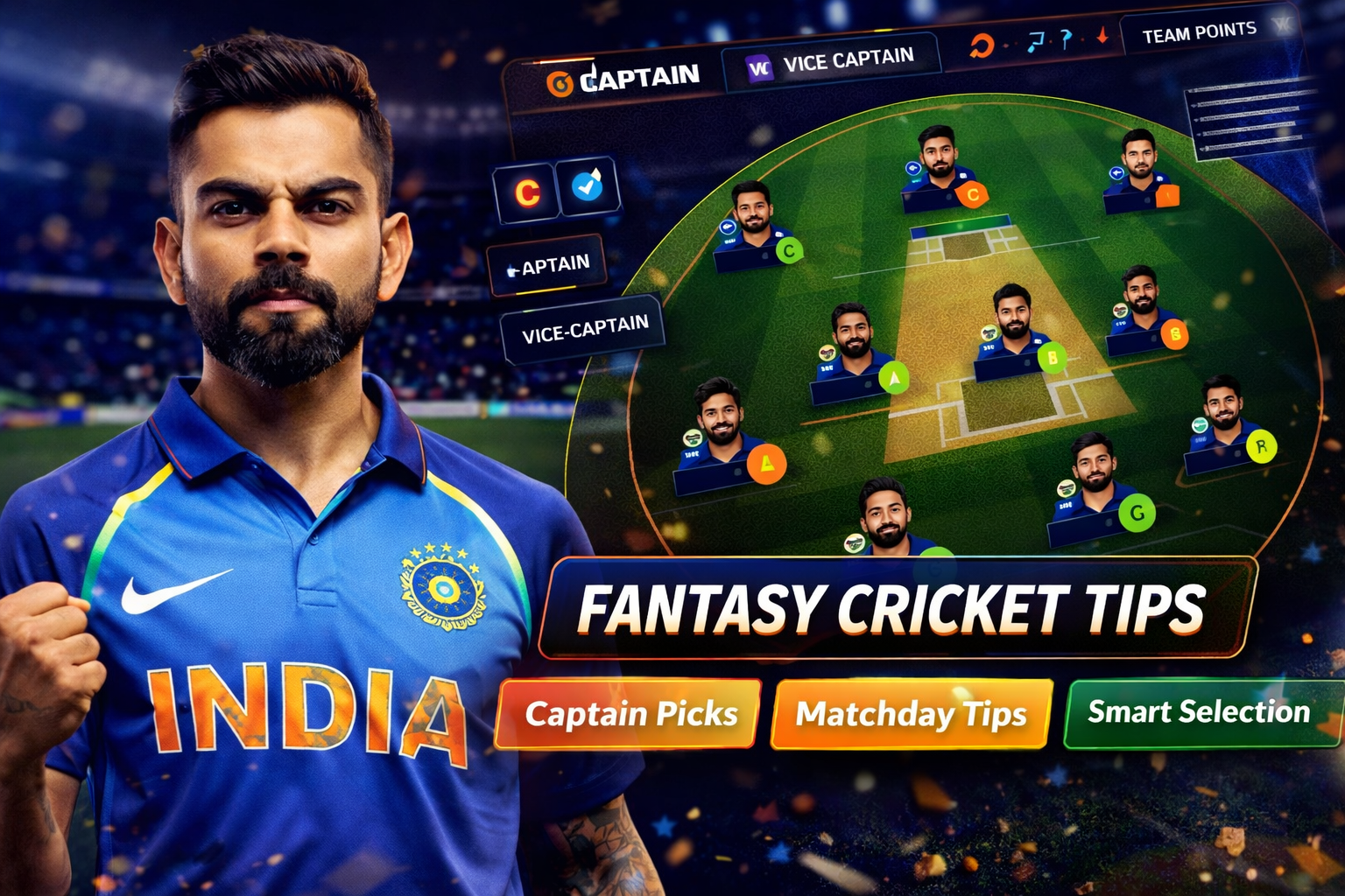 Cricket Sports App role based fantasy cricket checklist