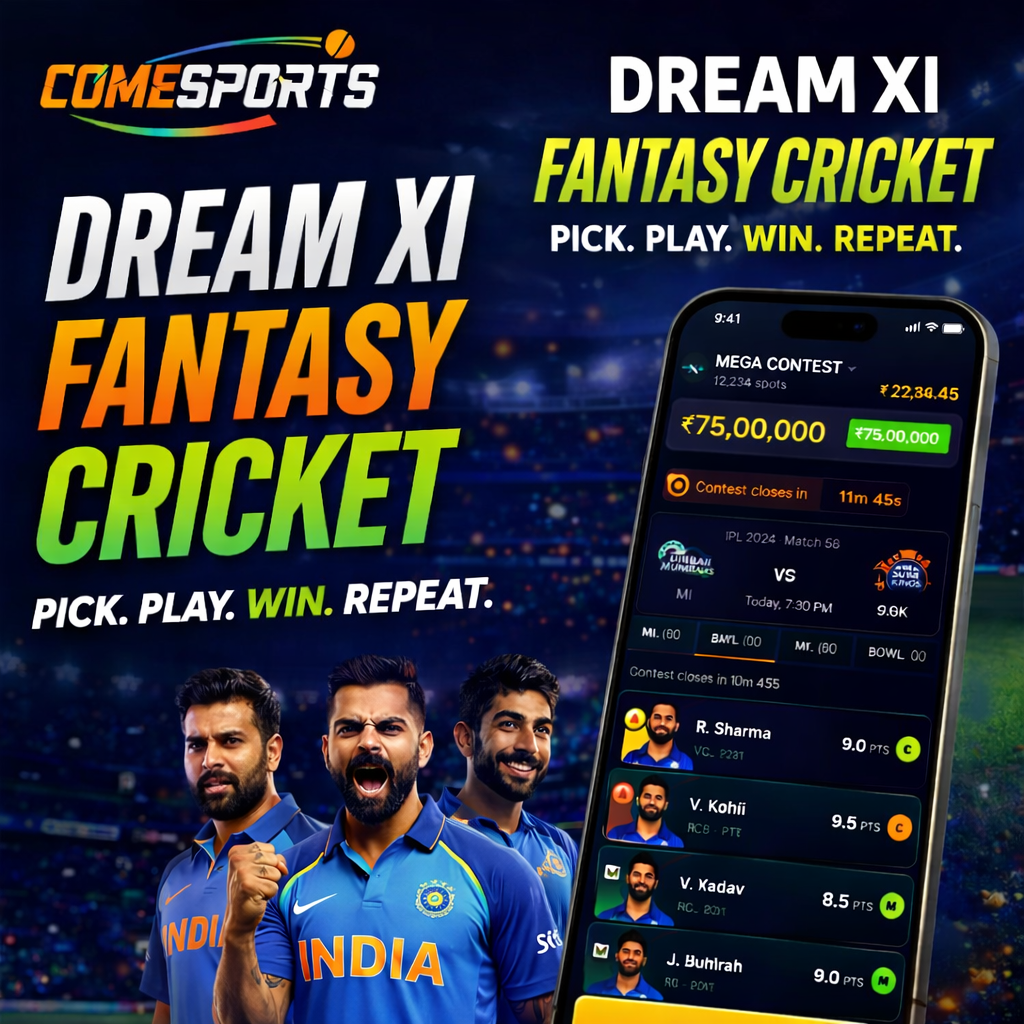 Cricket Sports App fantasy cricket challenge visual